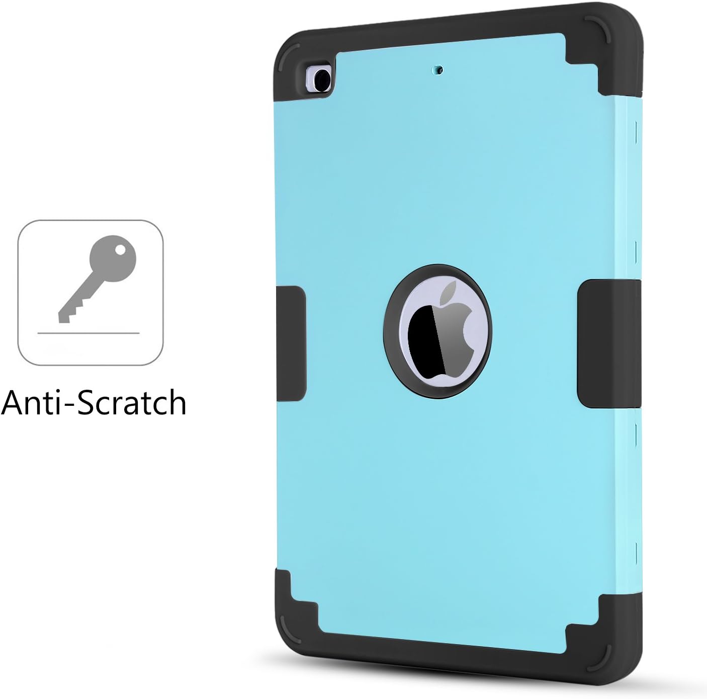 BENTOBEN Case for iPad Mini/Mini 2/Mini 3/Retina, Anti-Slip Shock Absorption Silicone High Impact Resistant Hybrid Three Layer Armor Protective Cover, Blue/Black