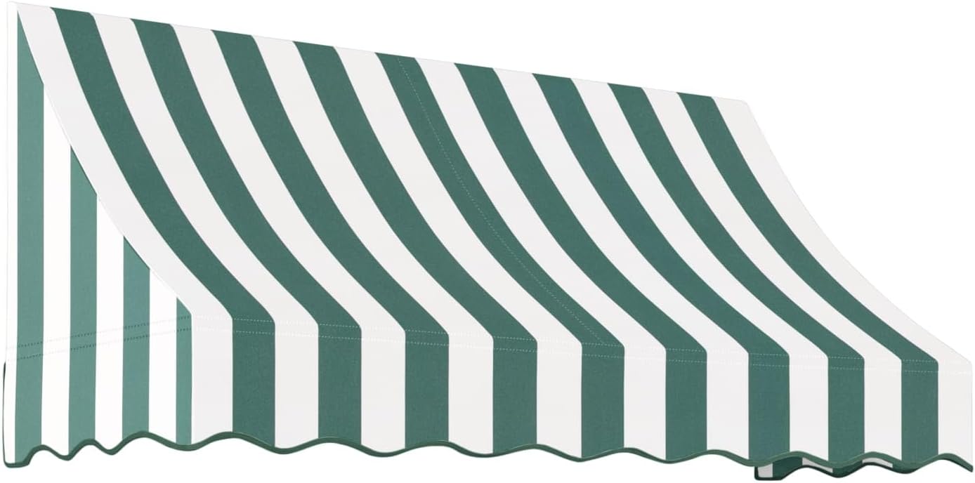 Awntech 3' Nantucket (40.5"-31"-24") Curved Slope Fixed Awning, Terracotta/Tan Multi