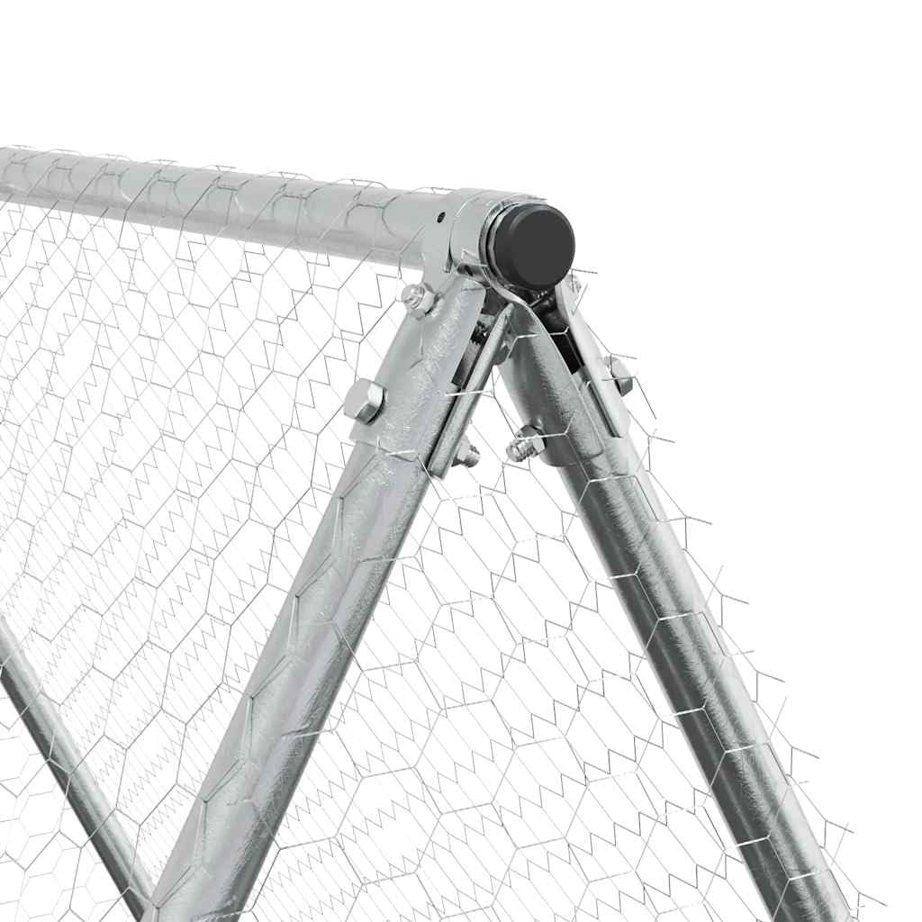 vidaXL Gabbia per Polli Argento 200x100x190 cm in Acciaio Zincato