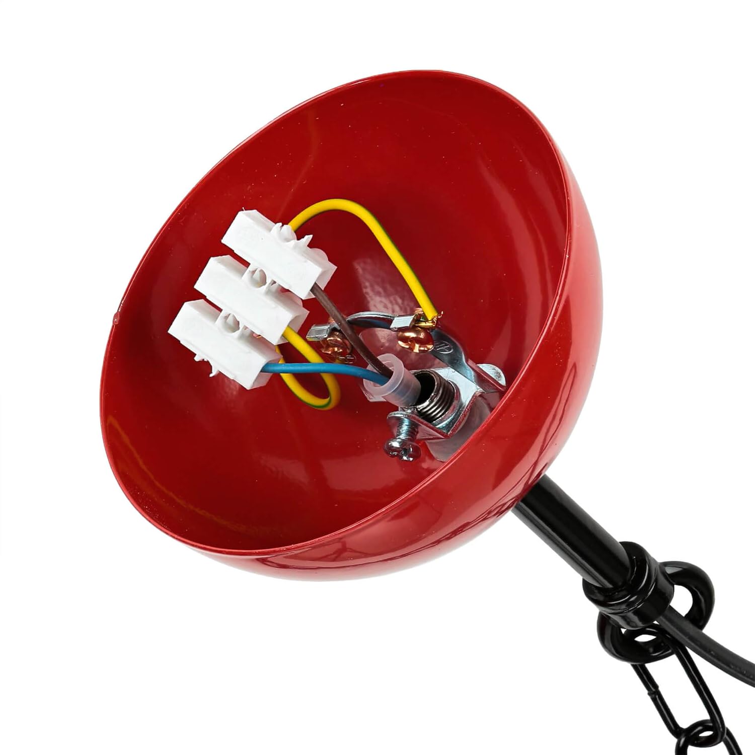 Licht-Erlebnisse Hängelampe Metall Rot Schwarz Küche Wohnzimmer Ø31 cm E27 max. 60 Watt knallig Modern Industrial Esstisch Pendelleuchte IRON