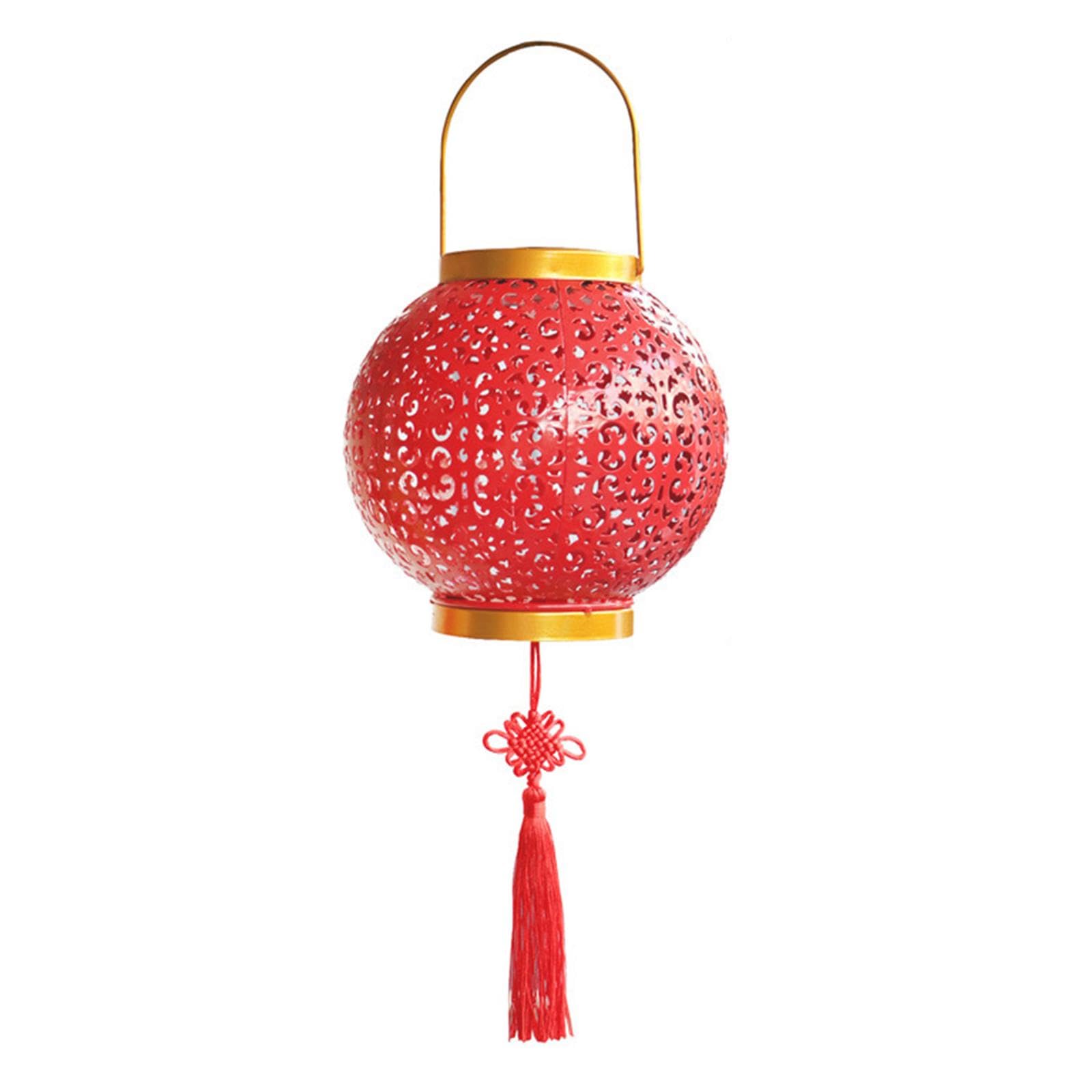 #N/A/a Farol Chino Decorativo Led Metal Solar Impermeable Colgante para Fiesta Primavera Adecuado para año Boda Restaurante