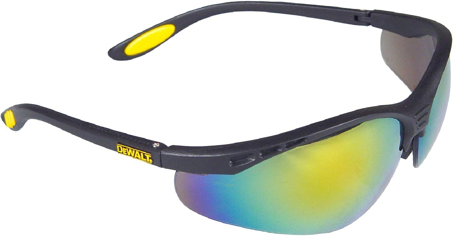DEWALT DPG58-6C Reinforce Fire Mirror High Performance Protective Safety Glasses with Rubber Temples