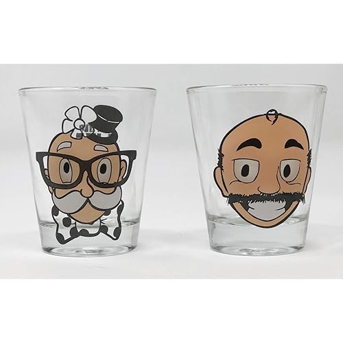 Eye-Popping 3D Gift Set of 4 Shot Glasses - the Hour to be Happy