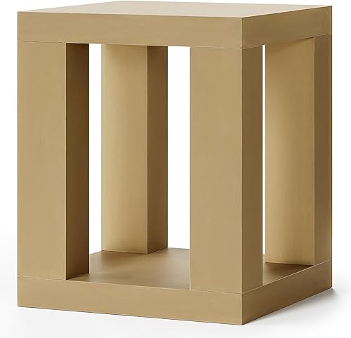 Miniatura 8 de Mesa auxiliar de granja de 23.62 pulgadas, mesa auxiliar de madera con estante de almacenamiento de 2 niveles, mesas auxiliares cuadradas para sala