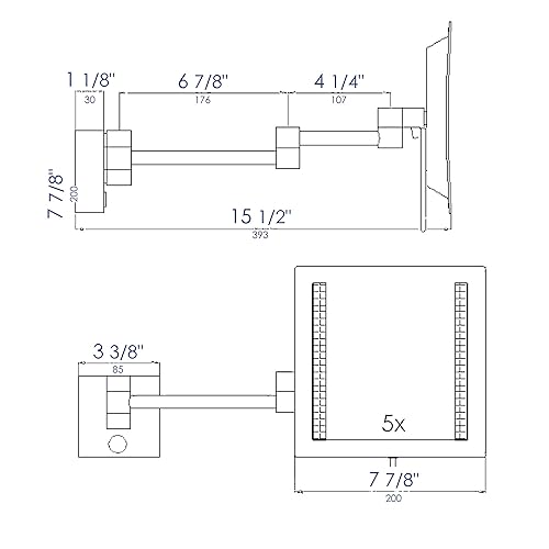 Miniatura 5 de ALFI brand ABM8WLED-PC Espejo, cromo pulido