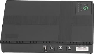 Uninterruptible Power Supply Mini UPS 5V 9V 12V Output 85‑265V Input for Camera Router Portable Multiple Inputs Backup Battery Power Supply (US Plug)