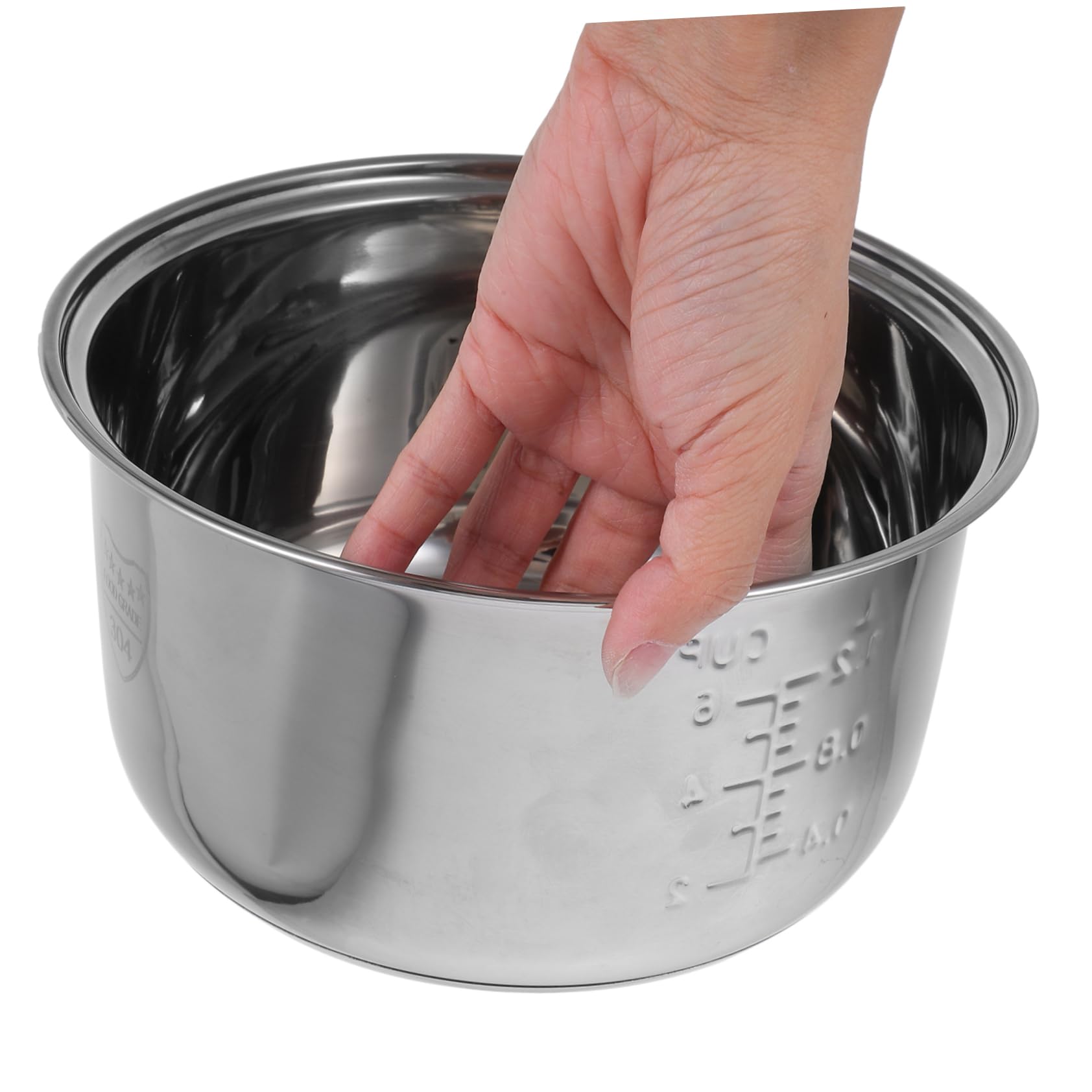 Cuiseur à Riz INOX Revêtement Antiadhésif en Acier Inoxydable, Casserole Intérieure de 3 litres Facile à Nettoyer pour Usage Domestique et Bureau