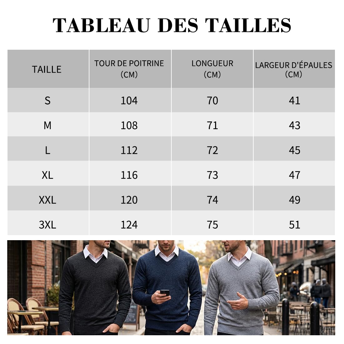Pull Homme Col Chemise Pullover Manches Longues Tricot | Col Classique Pull en Tricot pour l'automne Hiver Élégance Décontractée