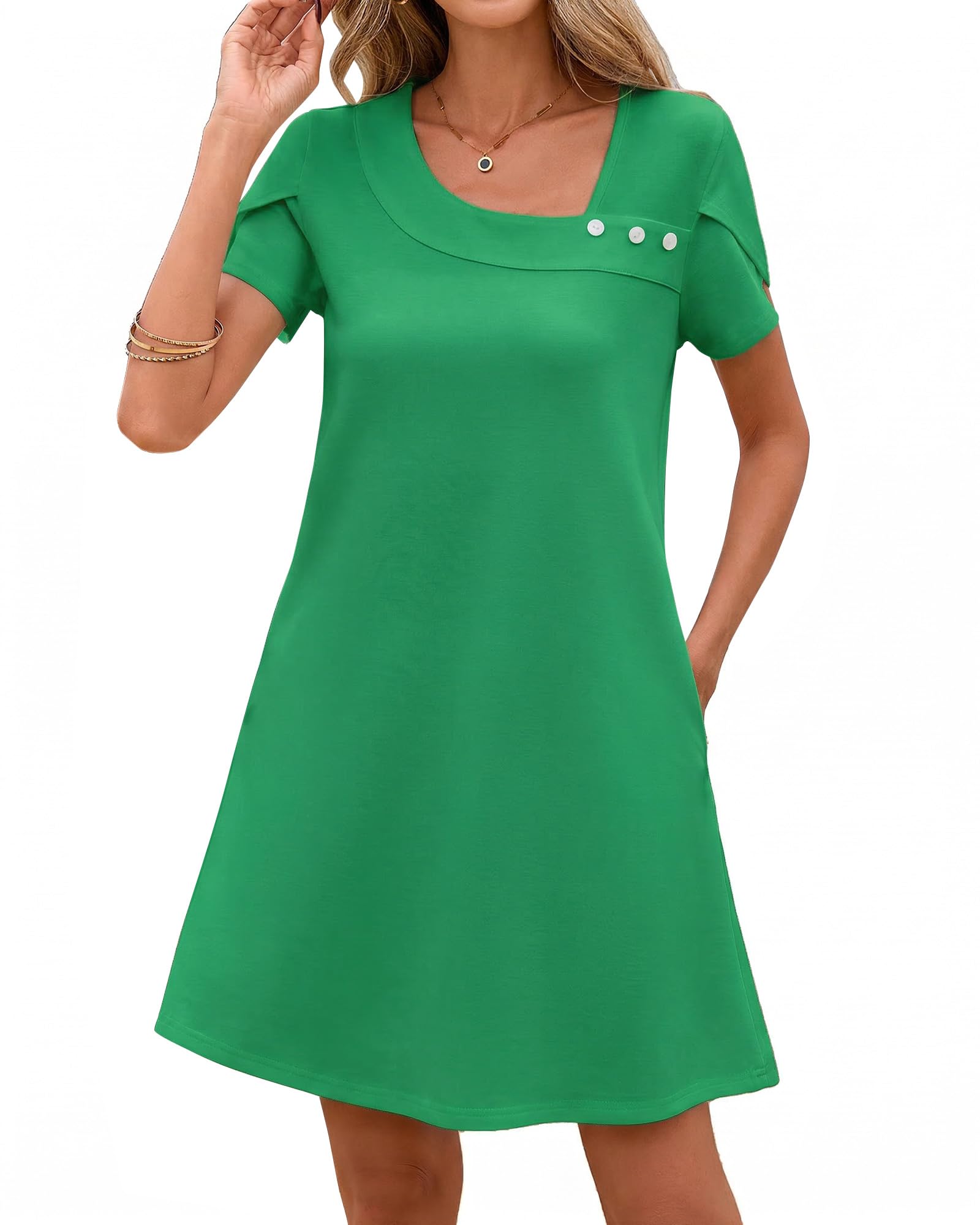 Valiamcep Womens Summer Dresses Crewneck Sleeveless Knit Tank Dress Beach Casual Tshirt Dress