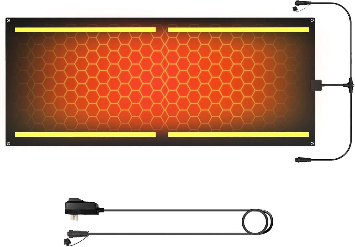 Updated Snow Melting Mats-3rd Gen Graphene-free - harmless Heated Outdoor Snow Melting Mats for Walkways, Stairway IP68 Waterproof & Anti-Slip Surface for Driveways,Roofs,UL Certified Plug (20” x 60")