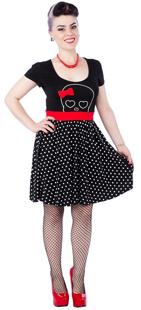 Black & Red Hunny Lulu Dress from Sourpuss Clothing