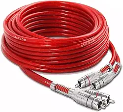 Cabo RCA 5m Stetsom Ouro - Blindagem Dupla - Cobre Puro - Ouro