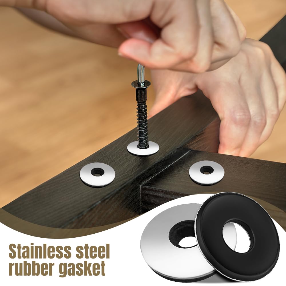 M6.3 x 16mm Rondelle di Tenuta EPDM, 200 pezzi 304 Acciaio Inossidabile Rondelle di Tenuta con Guarnizione Durevoli Rondelle Piatte per Macchinari Industriali Edilizia