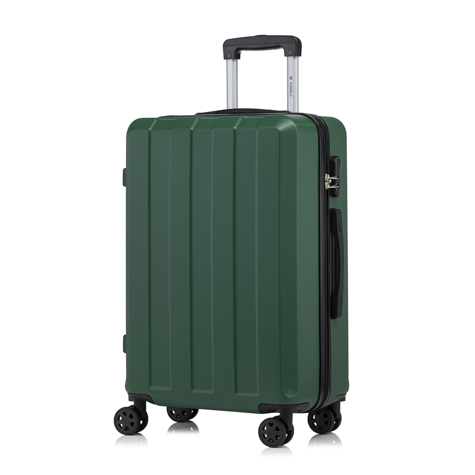yonsly Koffer Suitcase, Trolley Reisekoffer, Rollkoffer Handgepäck mit 4 Rollen 360°, ABS Hartschalen, Sicherheitsschloss, Weicher Gummigriff, 210D-Futter