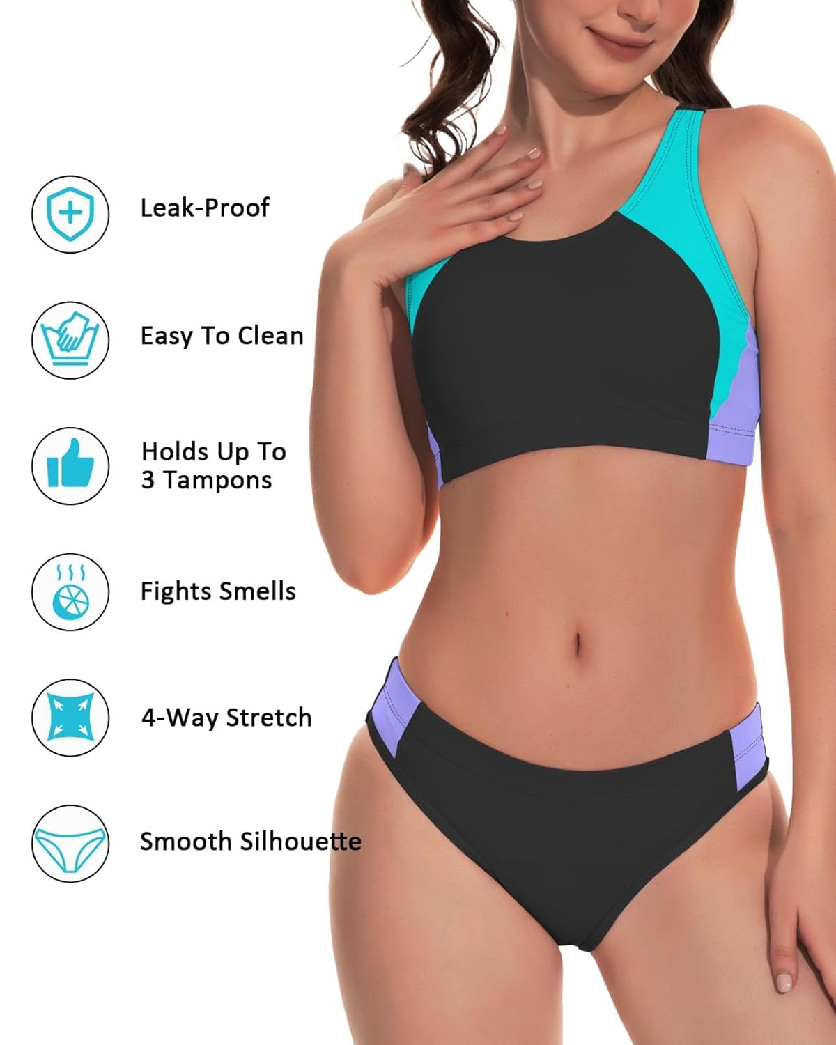 Beautikini Conjunto de biquíni esportivo menstrual à prova de vazamento de duas peças para meninas adolescentes em promoção! Veja a oferta e mais achadinhos de Moda praia 4 Hoje é o melhor dia para comprar Beautikini Conjunto de biquíni esportivo menstrual à prova de vazamento de duas peças para meninas adolescentes com aquele preço maroto! Promoção! Aproveite a oferta! 4