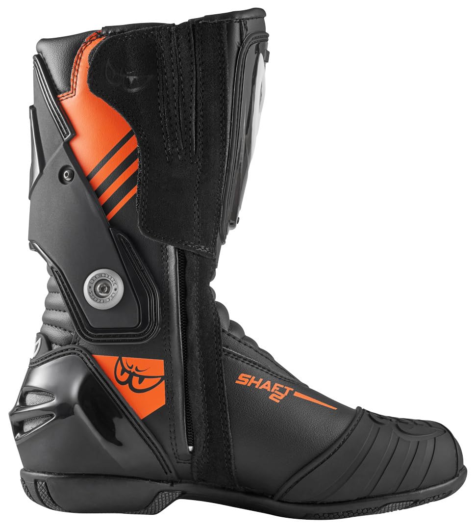 Berik Shaft 3.0 Motorradstiefel, schwarz/orange, 44 | Leder