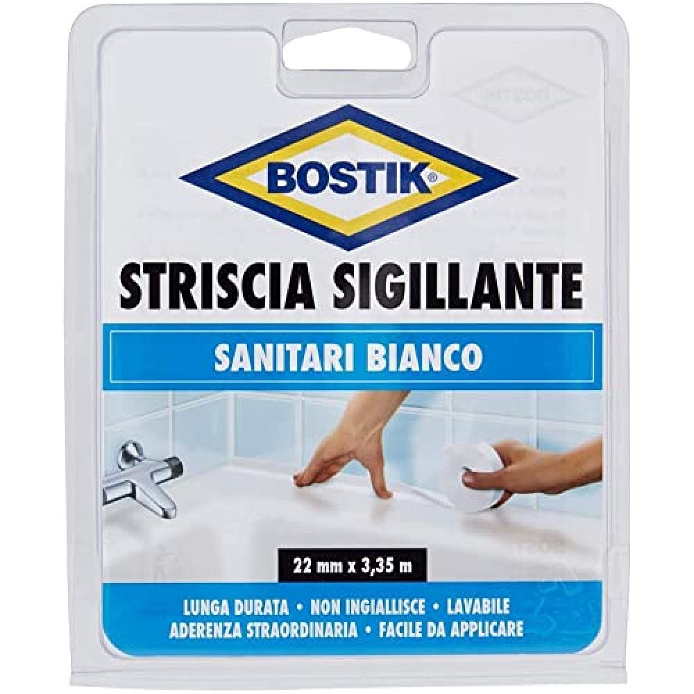BOSTIK Striscia Sigillante resistente all'acqua e ai detergenti domestici 22mm x 3,​35mt bianca