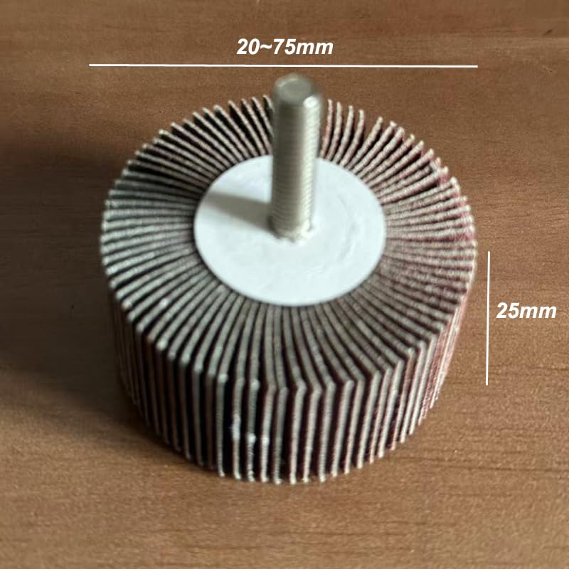 Ściernice listkowe z trzpieniem gwintowanym 6 mm i długimi głowicami ściernymi do szlifowania głębokich otworów, gratowania polerowania wanglan(10pcs,20x25x6mm 80grit)