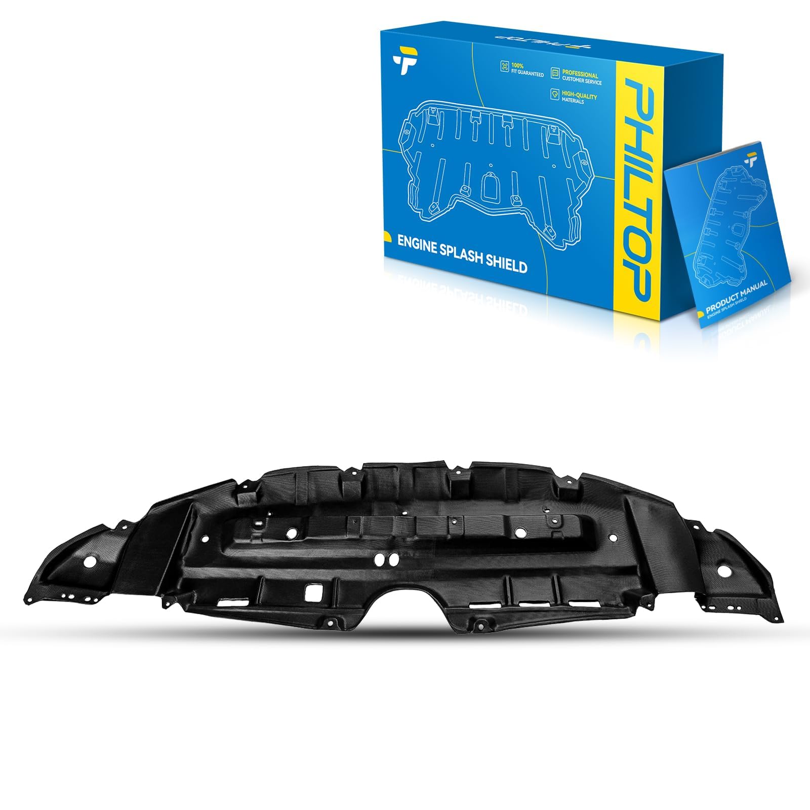 PHILTOP Front Lower Engine Splash Shield Under Car Shield Cover fit for 2011-2018 2020 Toyota Sienna Base, 2011-2020 Sienna LE/Limited/XLE, 2013-2020 Sienna L, Engine Case Guards Replace# TO1228174