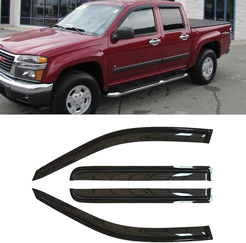 Miniatura 3 de 4 deflectores de ventilación para ventana lateral, 4 viseras de viento de color humo oscuro, para montaje exterior, con cinta adhesiva para el sol,