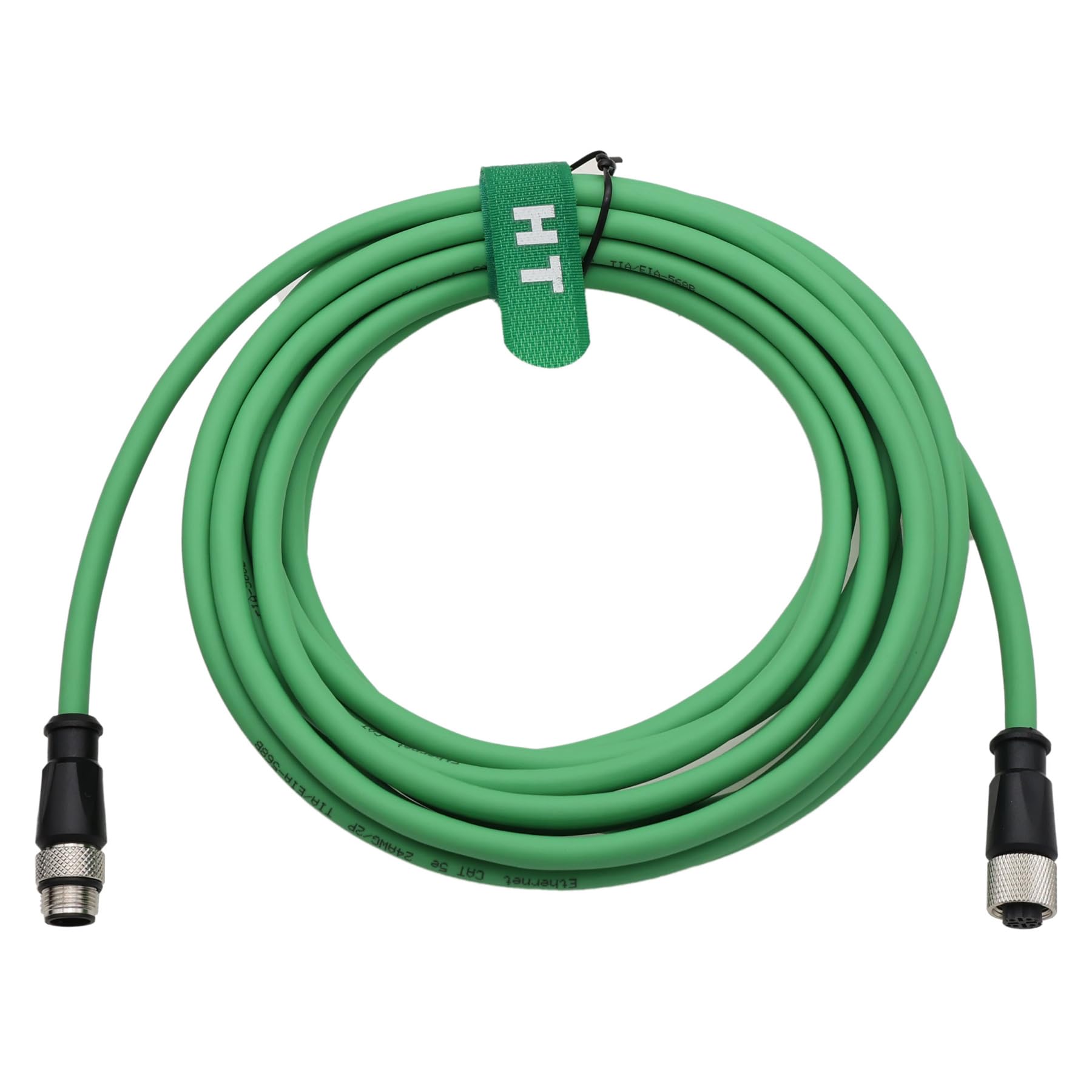 HangTon Ethernet Sensor Vision Camera Waterproof M12 4 Pin D Code to M12 4 Pin D Coded Cable for Baumer Encoder Industrial Automation PLC Network 5m - Image 2