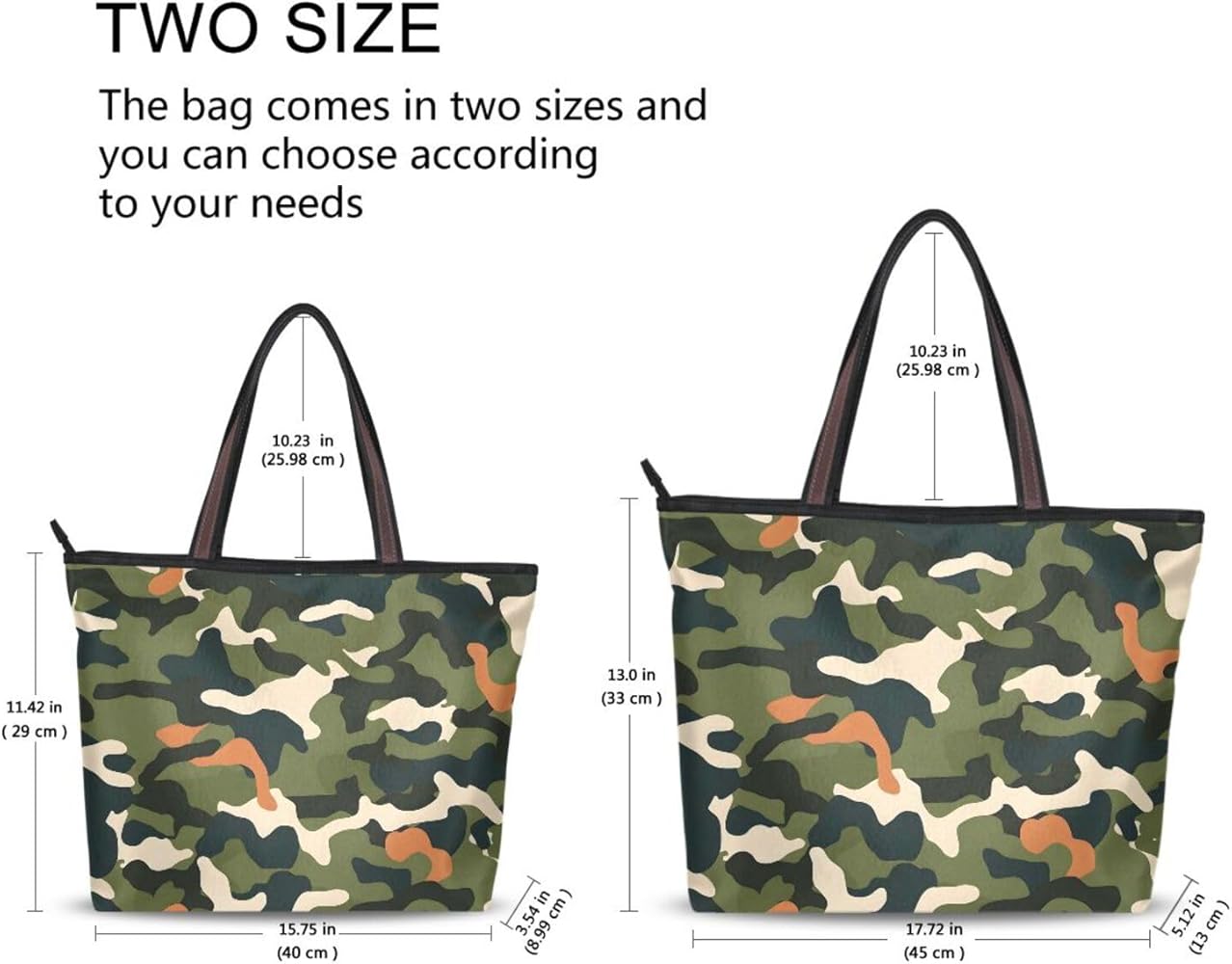 Amazon.com: ALAZA Green Camouflage Camo Women Tote Bag Handbag