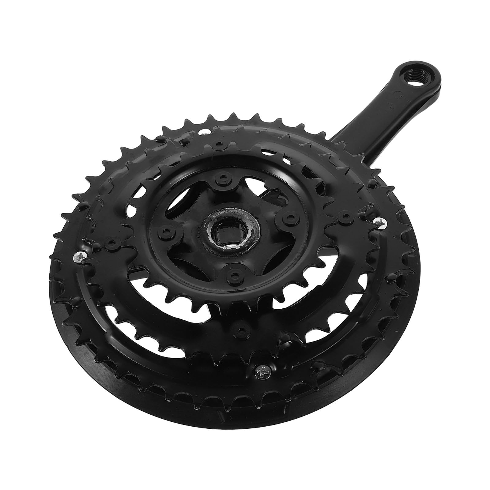 Ciieeo Guarnitura a Cono Quadrato per Mountain Bike e Bici Pieghevole Corona Singola in Acciaio al Carbonio Resistente Pedivella Sostituibile per Guida Stabile e Comfort su Terreni