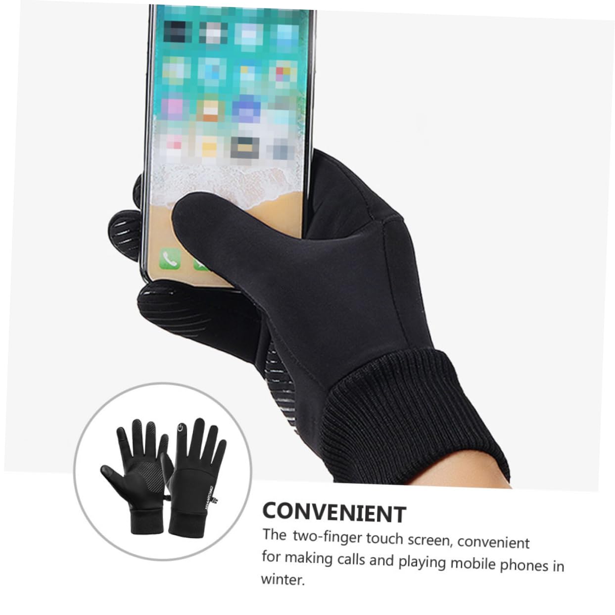 FOMIYES Touchscreen Winter Gloves Waterproof Warm Men Non-Slip Palm Large Size