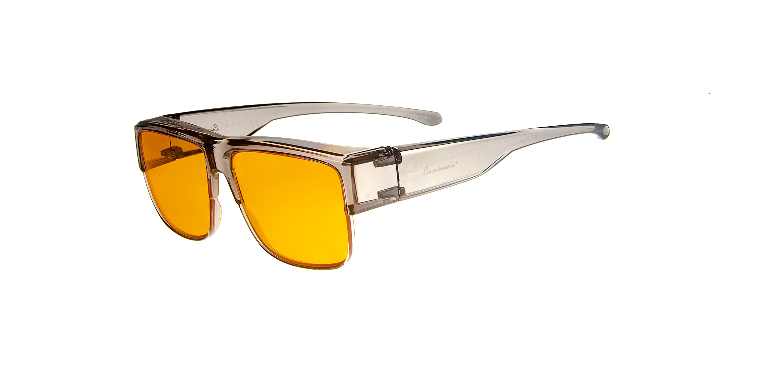 Luminere Blue Light Blocking Glasses Premium Blue Blocker Blueblockers (Fitover Clear Grey), Fitover Clear Grey, 178mm