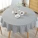 HINMAY Table Cloth, Round Stripe Cotton Line Table Cover Nordic Twill Floral Tablecloth Washable Dining Decorative for Holiday Home Christmas Party Picnic (Gray)