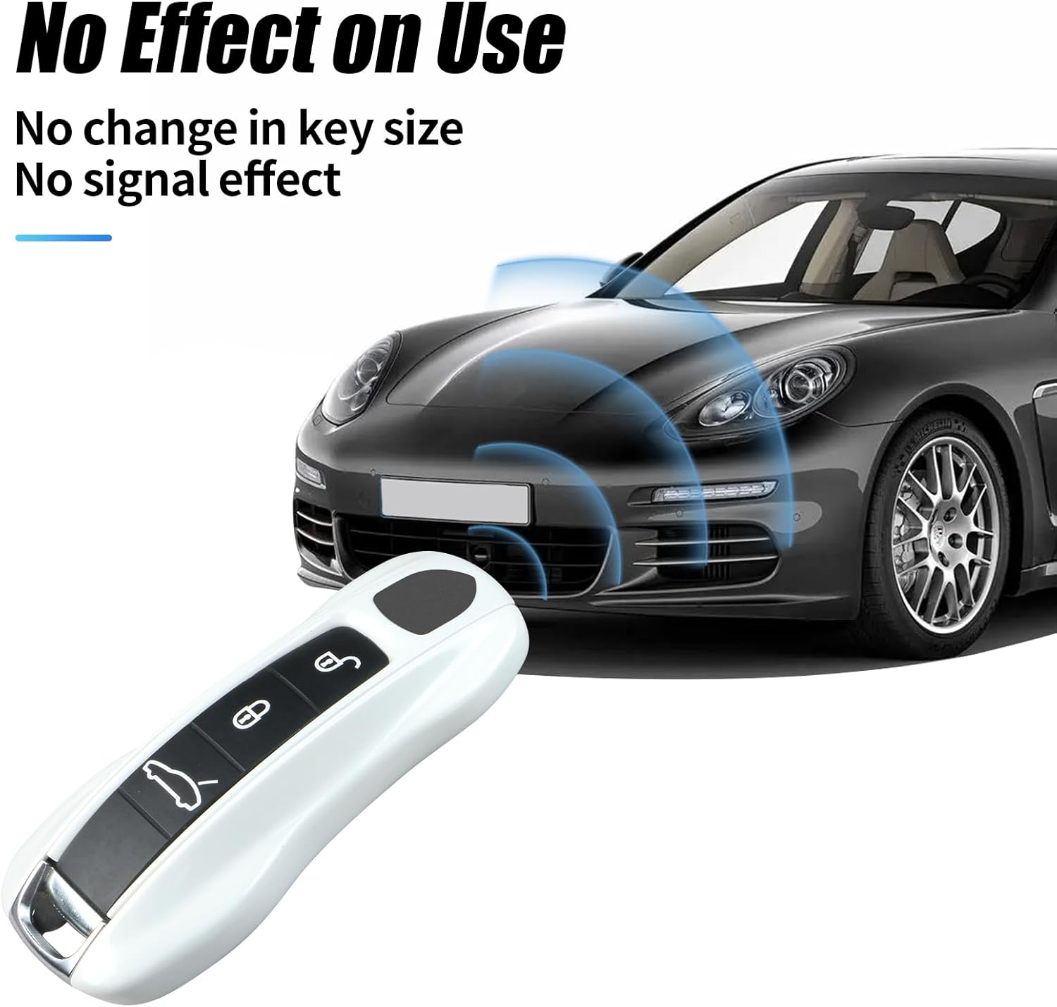 Fine Flower White Key Fob Cover Compatible with Porsche Cayenne 2018-2025 Panamera 2017-2024 911 2019-2023 Taycan 2019-2024 Compatible with Porsche Key Cover - Image 5