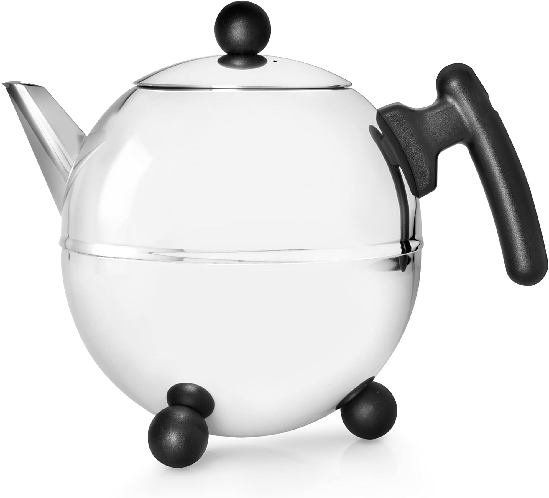 1.5 L Stainless Steel Teapot Bella Ronde, Silver/Black