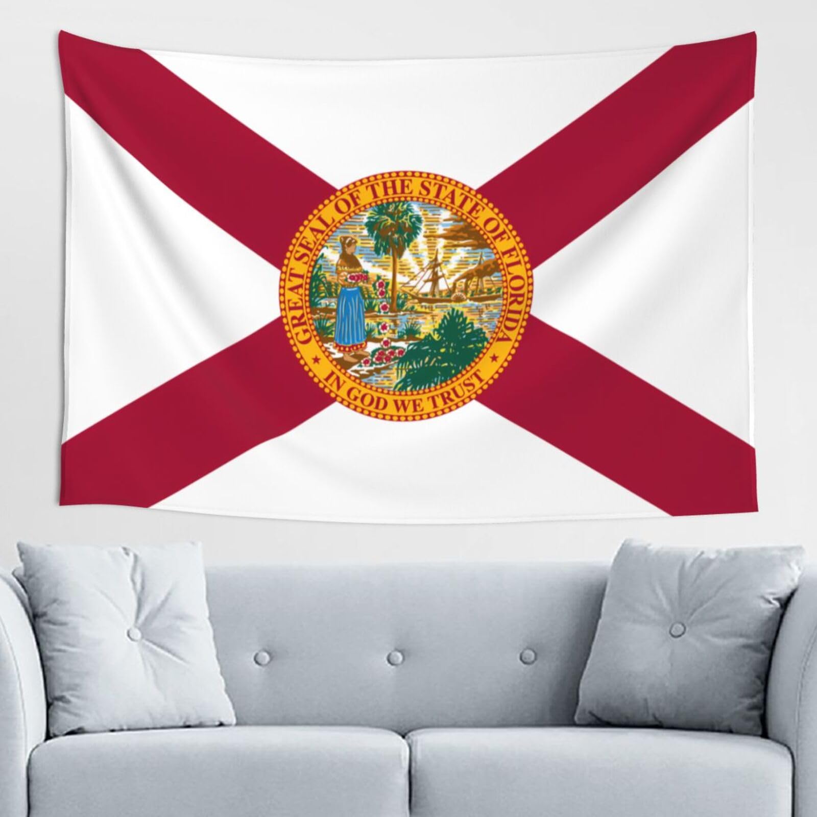 ZZYYDS Flag of Florida Wall Decor Tapestry 60x40in, Wall Hanging, Home Decor, Dorm Decor, Porch Tapestry, etc.