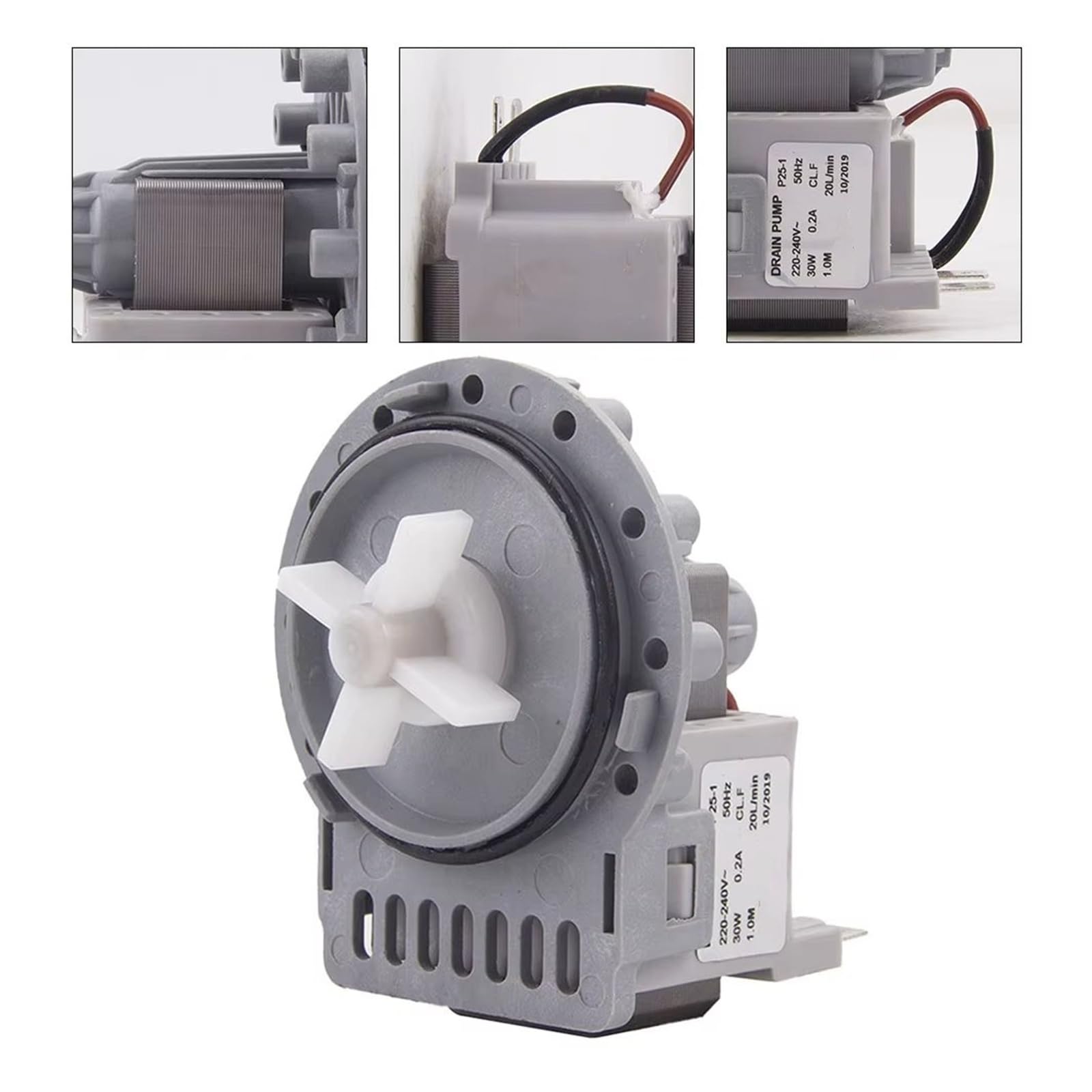 lavatrice Laugenpumpe Motore Per Lavatrici A Tamburo Completamente Automatiche Rimozione Efficiente Dell'acqua Motore Pompa Di Scarico Lavatrice Da 30 W