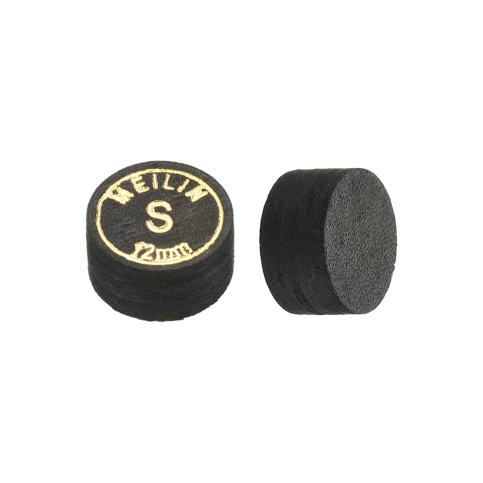PATIKIL 12mm Pool Cue Tips, 2 Pack Soft Multiple Layer Pool Billiard Cue Tips Laminated Glue-on Snooker Stick Tip Billiard Accessories, Black