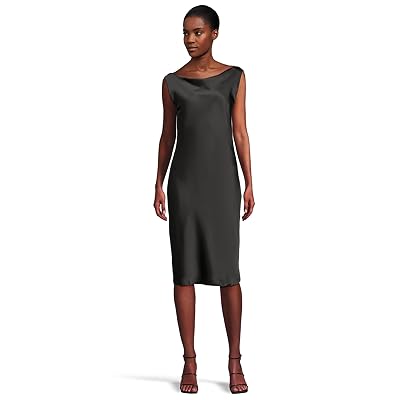 Norma Kamali Sleeveless Low Back Drape Dress Below Knee Women