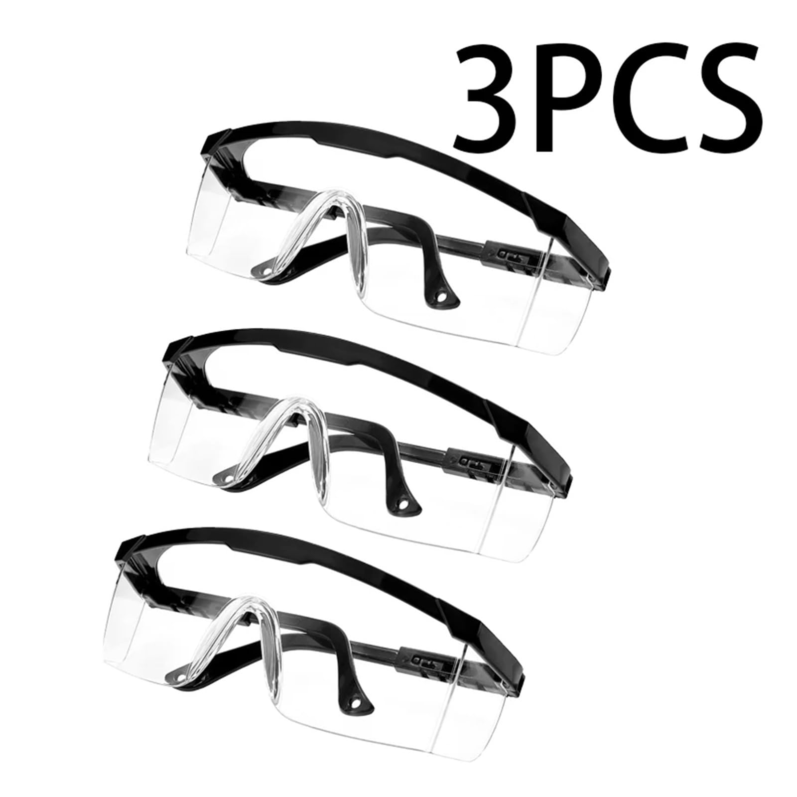 Okulary ochronne, 3-częściowe okulary ochronne przeciw zachlapaniu, do pracy, laboratoryjne, przemysłowe, wiatroszczelne, pyłoszczelne, rowerowe