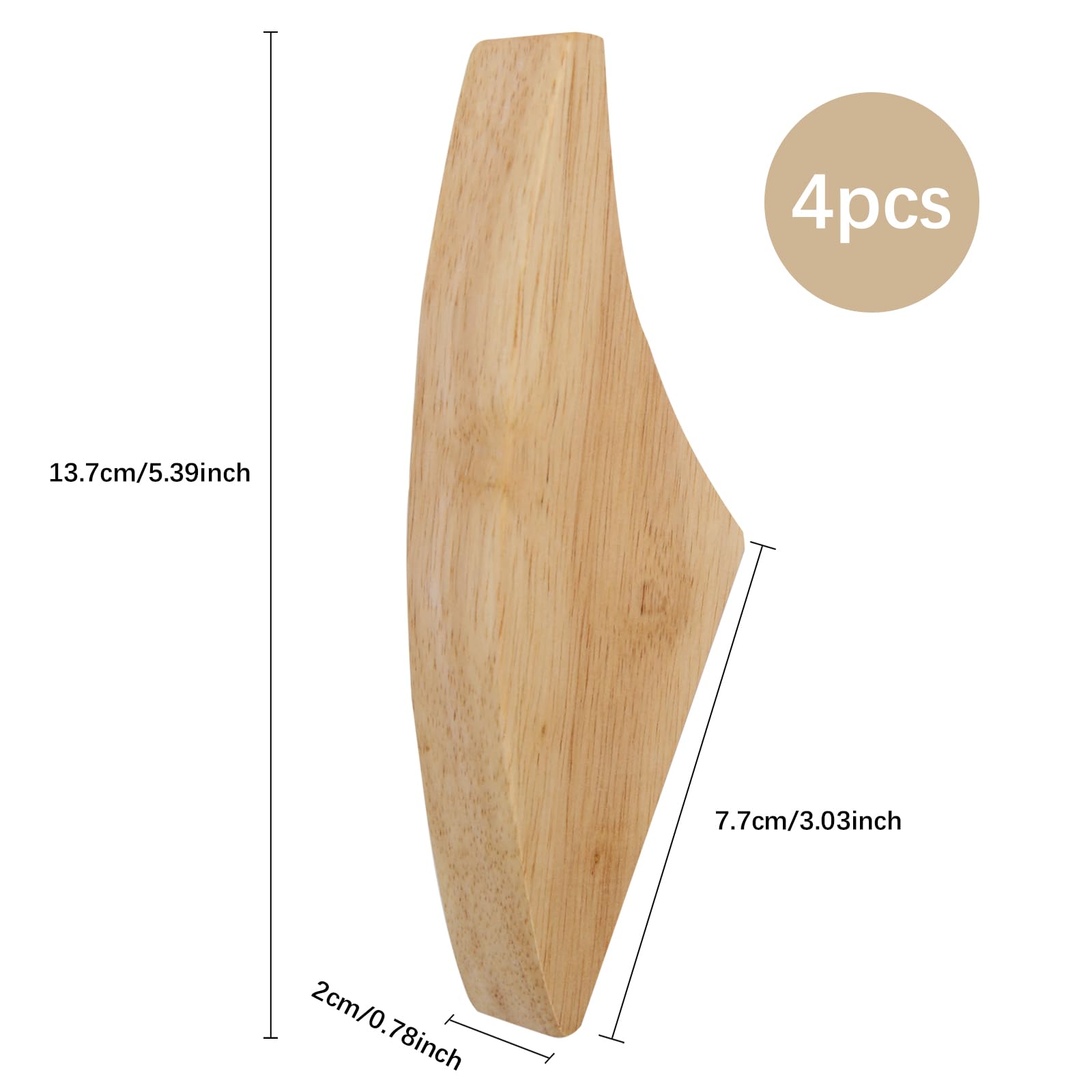 Sysdisen Madera - Ganchos Minimalistas Angulares Montados En La