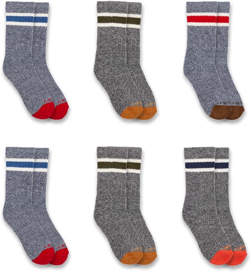Kid's SC0146J Boy's Midweight Camp Crew Sock 6-Pack