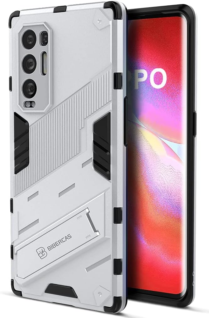 Generic for Oppo Find X3 Neo Case, Ultra Slim Soft Silicone TPU Bumper Rugged Back Cover Shock Absorption Kickstand Case for Oppo Find X3 Neo 6.55" -Silver