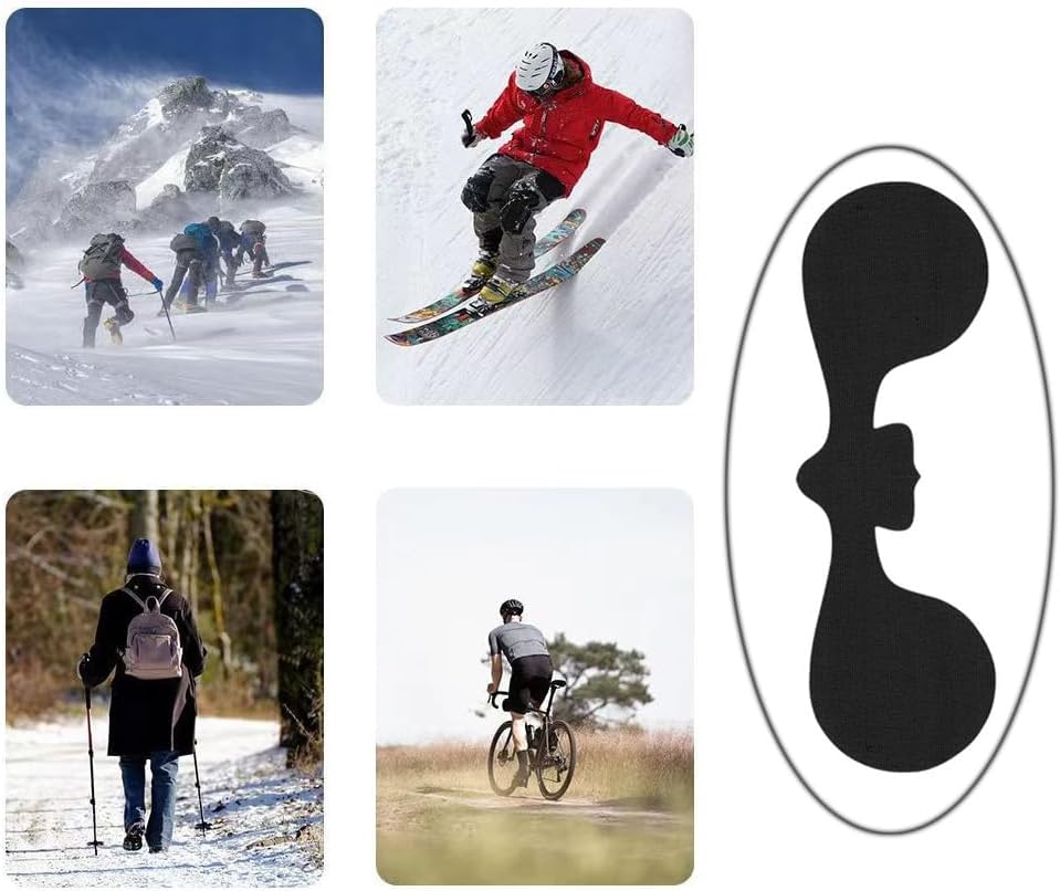 4 Pack Ski Patch Outdoor Antifreeze Face Patches Breathable Ski Mask Strip Cover Sticker Cold Protector for Skiing Snowboard Motorcycle Riding Winter Sports Keep Face from Chapping in Cold