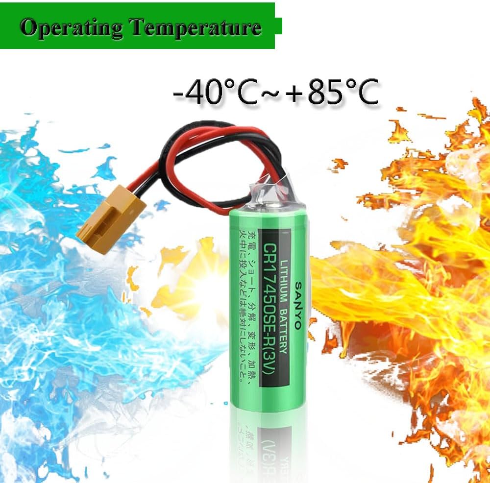 <- 6 pcs -> 3V 2500mah CR17450SE-R / A98L-0031-0012 PLC Battery with Plug for FANUC CNC System Non-Rechargeable