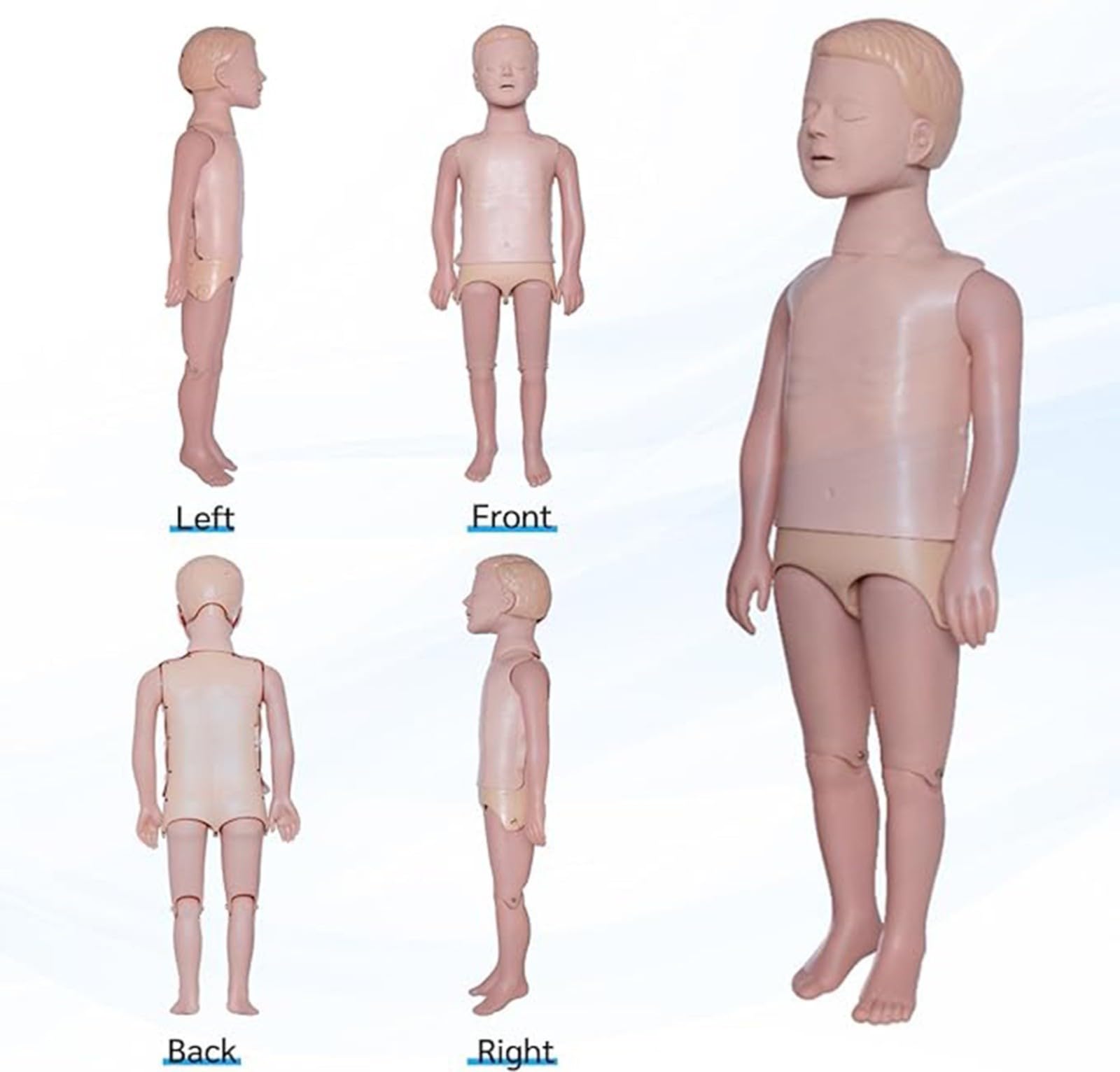Manichino per addestramento alla RCP, simulatore di primo soccorso per bambini con corpo intero per l'ostruzione delle vie aeree infartuate A