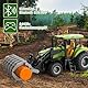 Joellfuner Ferngesteuerter Traktor Ferngesteuert, RC Traktors Spielzeug mit Anhänger, Holzgreifer, 6 Baumstämmen, Kuh und Landwirte, Fernsteuerung Bauernhof Traktor-Set Geschenk für Kinder ab 3 Jahre