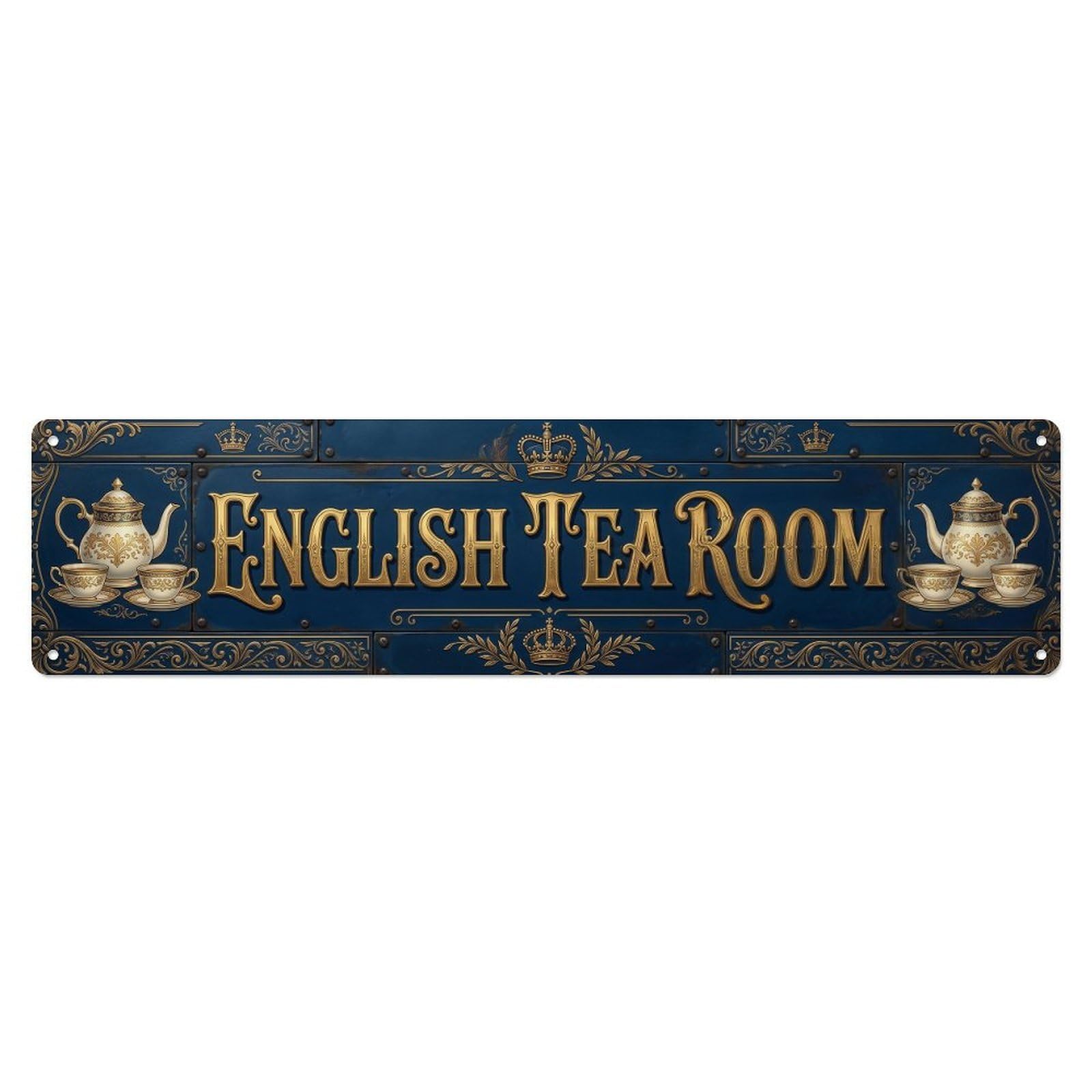 English Tea Room Home Metal Tin Sign