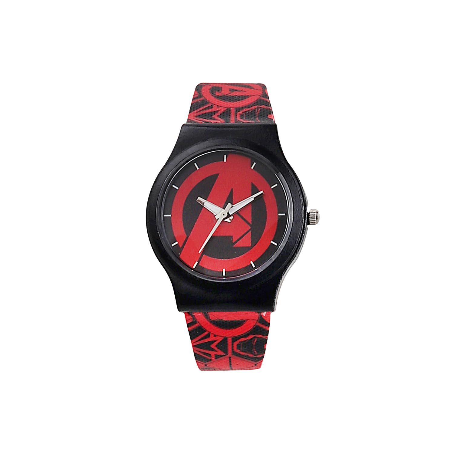 Marvel Plastic Comics Wrist Watch for Kids Multicolor Round Analogue Wrist Watch Birthday Gift for Boys & Girls - Age 6 to 12 Years (Avengers Red)