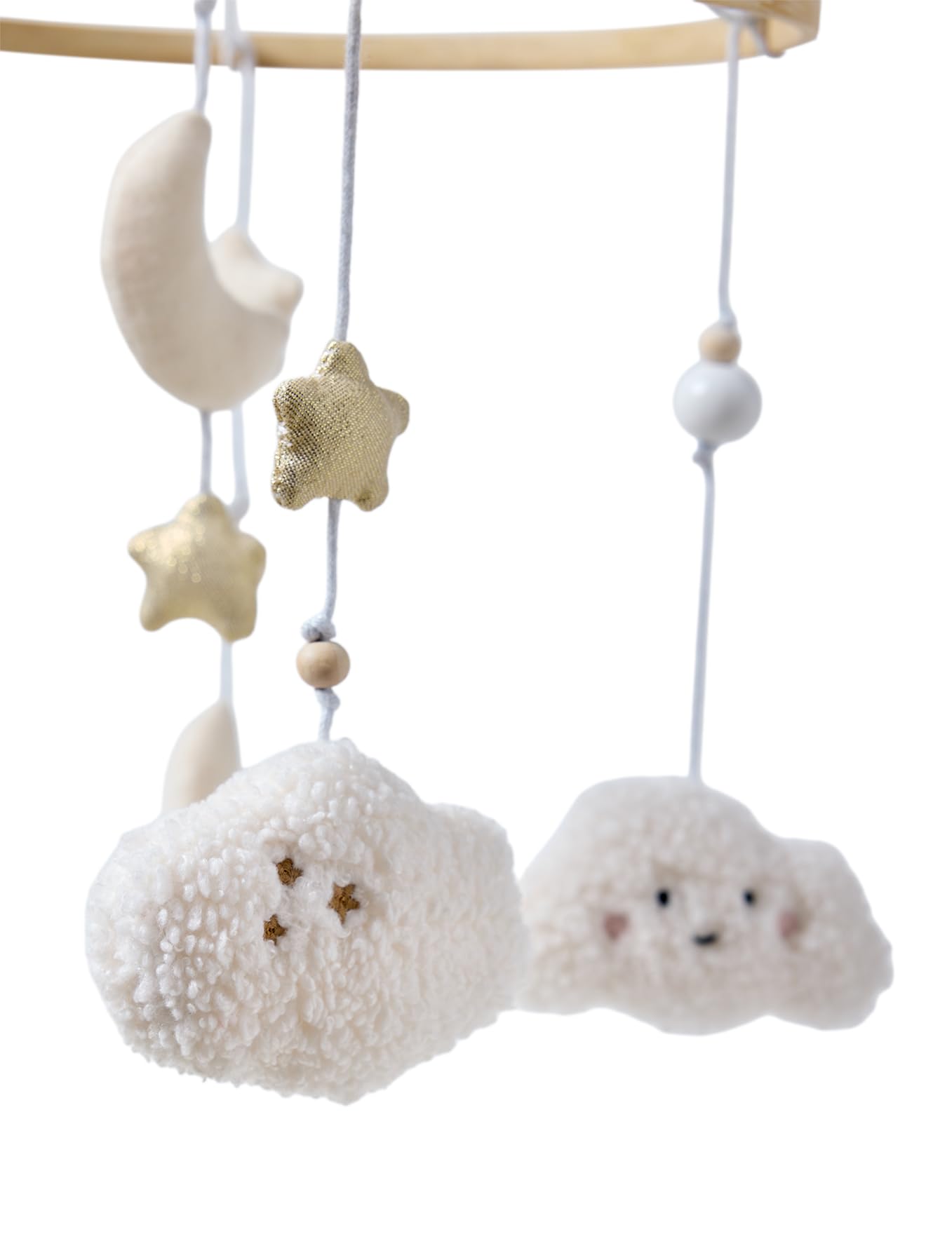 VERTBAUDET Mobile Musical Nuage Bébé Bois beige TU
