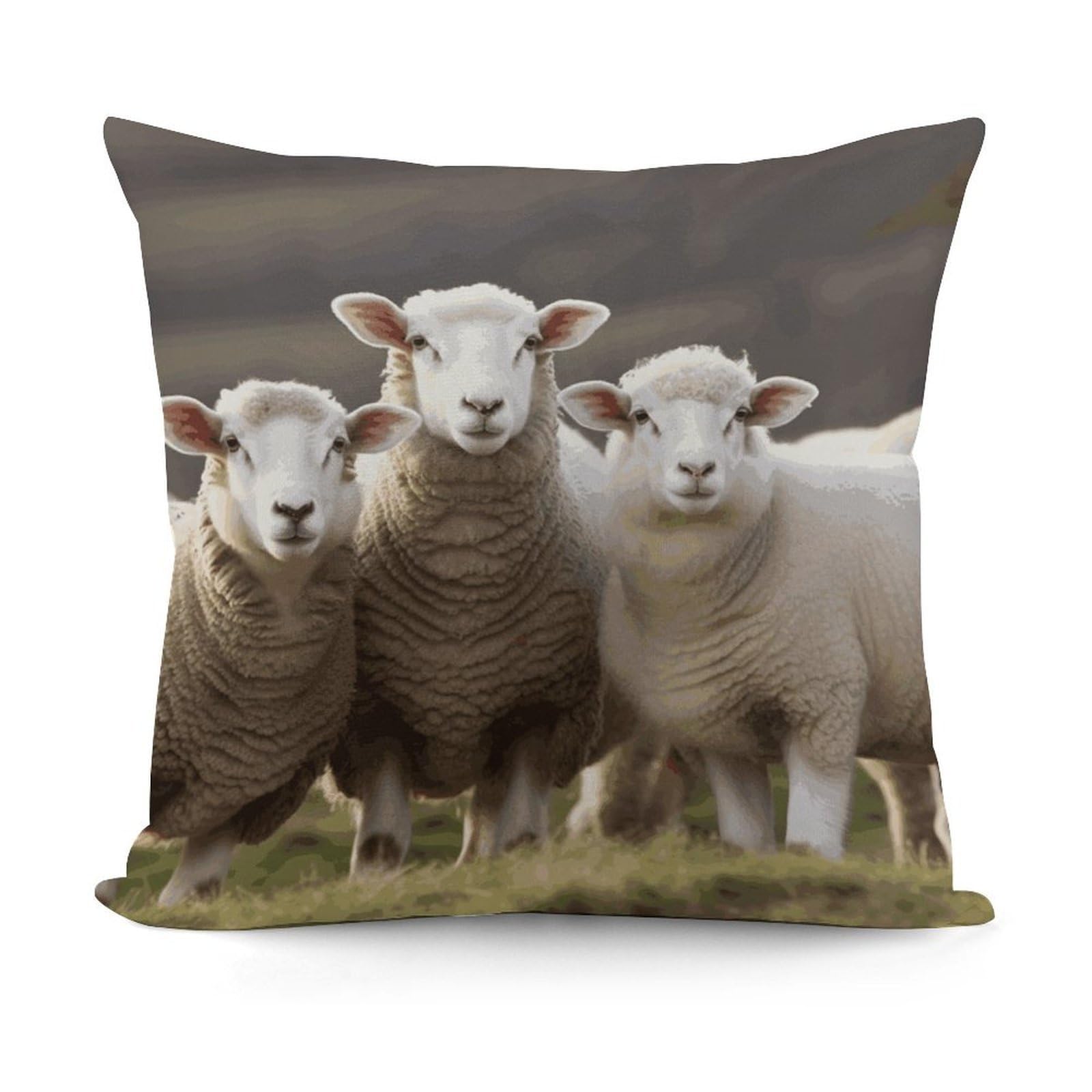 Adfgyerh Style Sheep And Lambs Decorative Pillow Covers, Throw Pillow Covers Soft For All Seasons, Pillowcases For Couch Living Room Sofa Bedroom 18X18 Inch