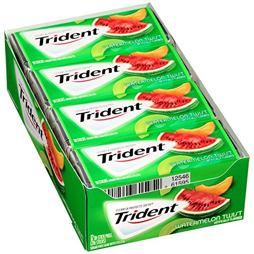 Image of Trident Sugar Free Gum Watermelon Twist, 18 Sticks (Pack Of 12)