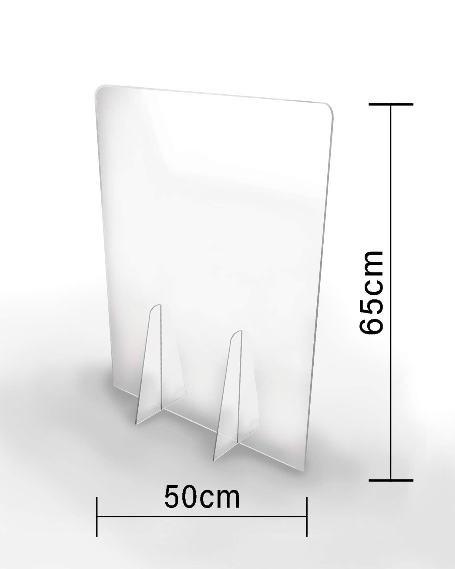 Olmedo Servicios Integrales Pantalla Protección Mostrador 50x65cm - Fabricada en Pet Policarbonato Transparente 4mm - Mampara para Tiendas - Colegios, Supermercados, Farmacias Tiendas